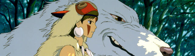 A screencap where San and Moro stare in the same direction, both wearing grimaces on their faces.